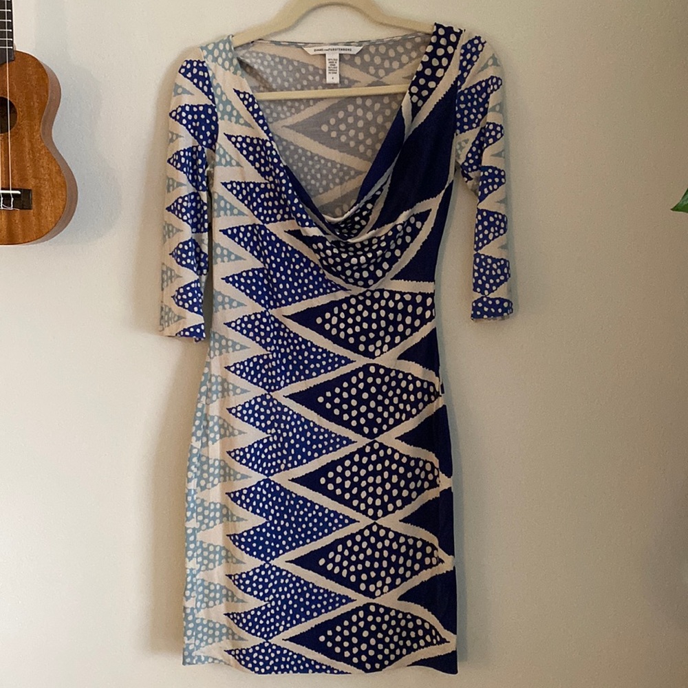 DVF Lune geometric print silk jersey dress